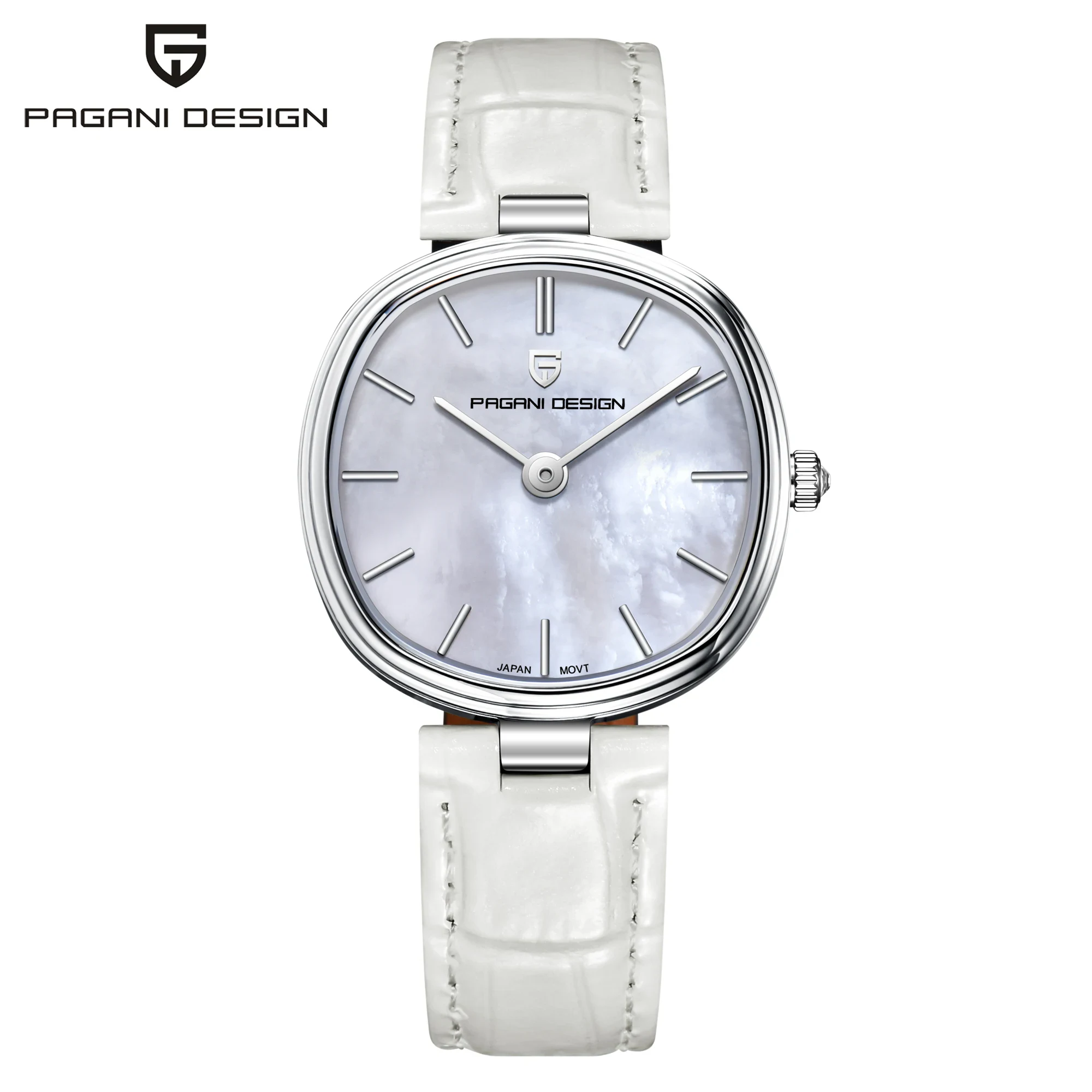 2026 NEW PAGANI DESIGN PD-1825 Women Quartz Watch Green Mother of Pearl Dial Sapphire Navy Blue LeatherStrap Ladies Miyo