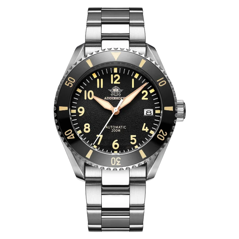 ADDIESDIVE Vintage Automatic Mechanical Men's Dive Watch NH35 Movement 41h Power Reserve C3 Luminous 200m Water Resistan