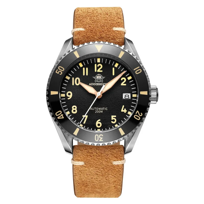 ADDIESDIVE Vintage Automatic Mechanical Men's Dive Watch NH35 Movement 41h Power Reserve C3 Luminous 200m Water Resistan