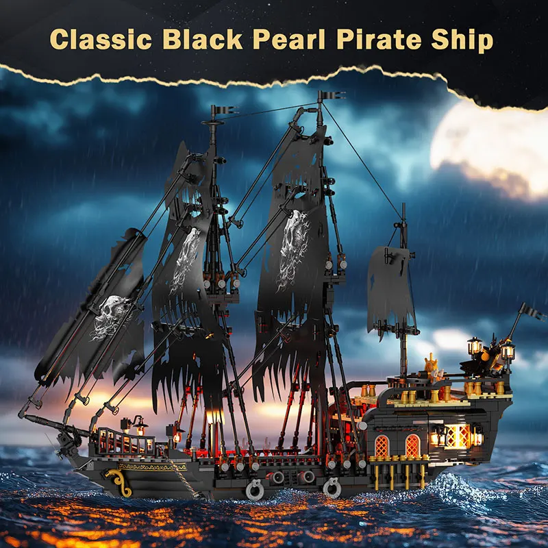 JMBricklayer Black Pearl Pirate Ship Building Bloc