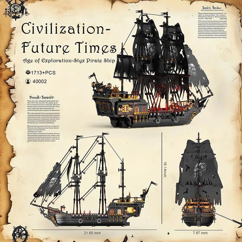 JMBricklayer Black Pearl Pirate Ship Building Bloc