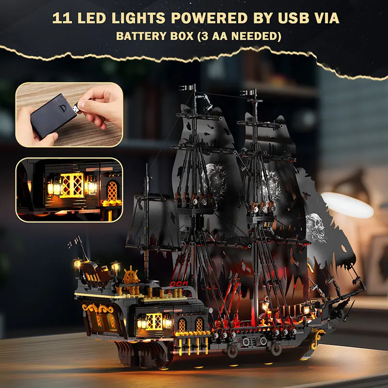JMBricklayer Black Pearl Pirate Ship Building Bloc