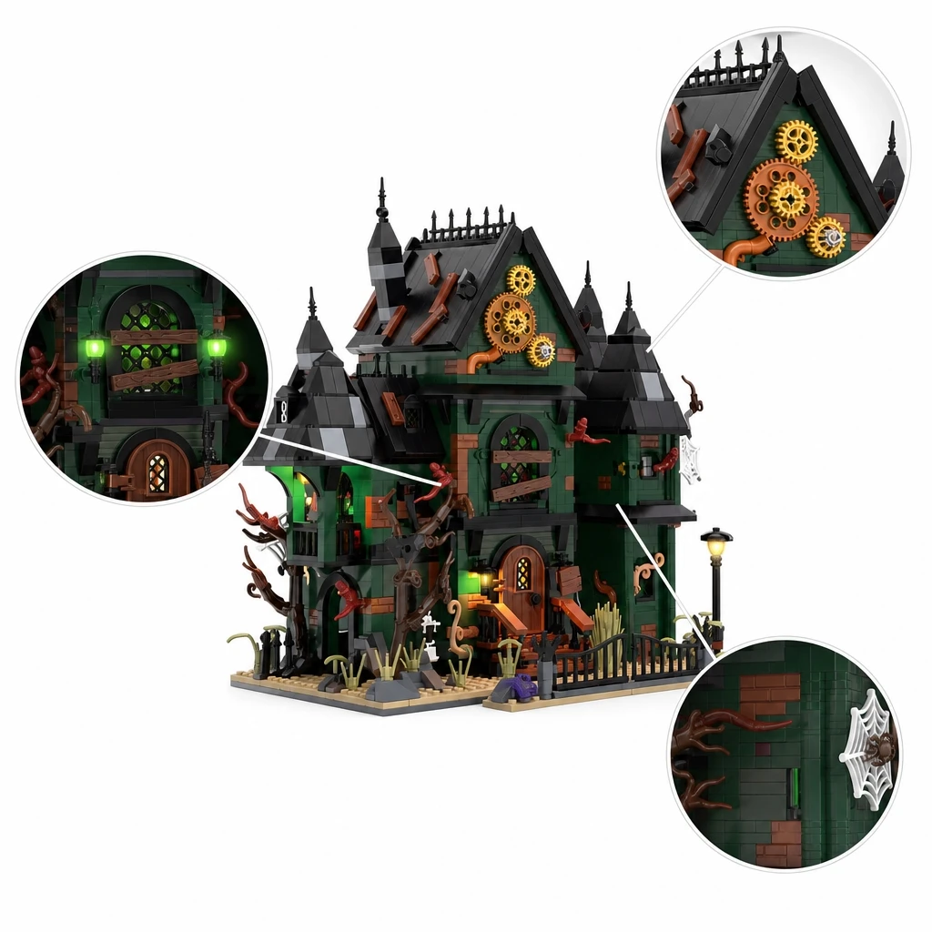 Haunted House Building Blocks Set ABS Plastic Educ