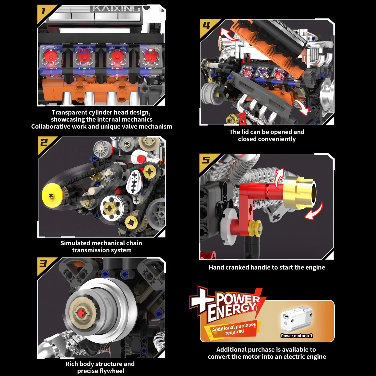 Dodge V8 Engine Building Block Set ABS Plastic Toy