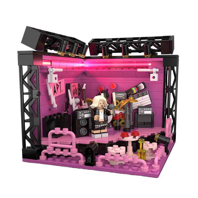 376PCS Music Stage Building Block Set with Mini Fi