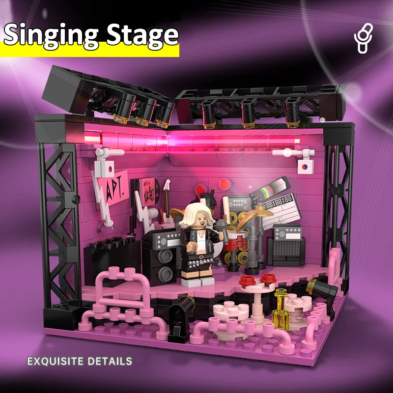 376PCS Music Stage Building Block Set with Mini Fi