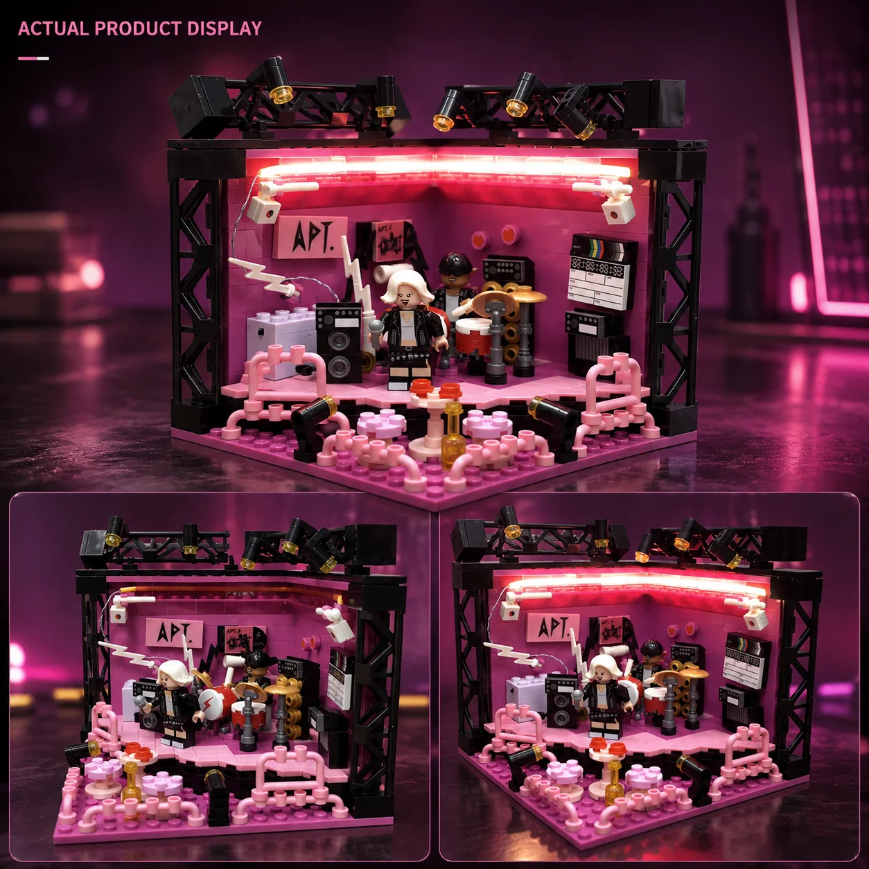 376PCS Music Stage Building Block Set with Mini Fi