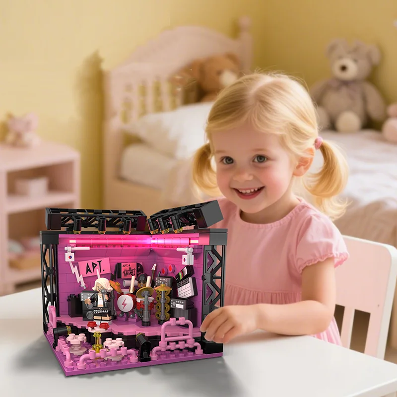 376PCS Music Stage Building Block Set with Mini Fi