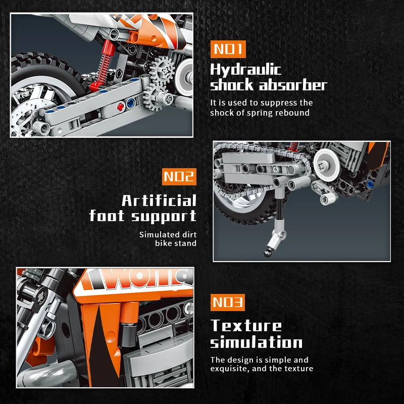 Woma Toys Technical Motorcycle Building Blocks Kit