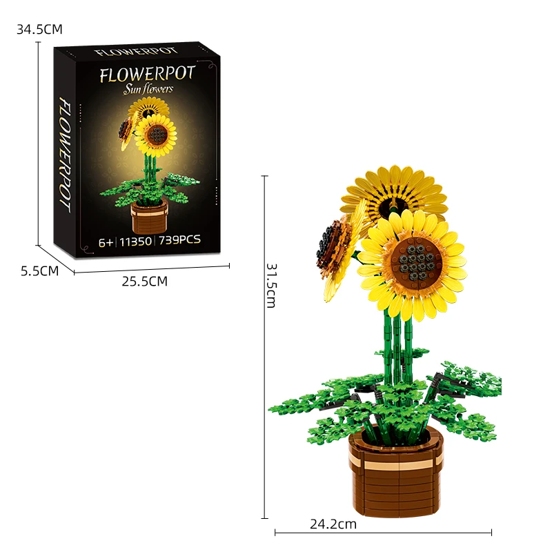Woma Toys Sunflower Botanical Building Blocks Flow