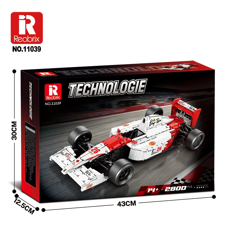 Reobrix 11039 1:8 MCL MP4 F1 Race Car 2800pcs Buil