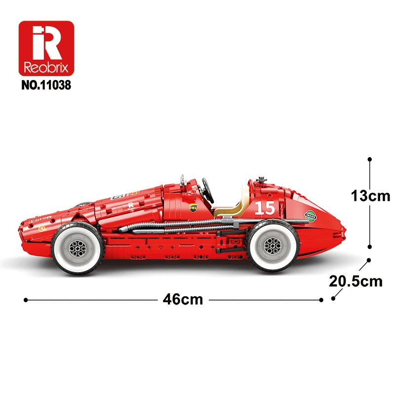 Reobrix 11038 1:8 Scale Classic F1 Racing Car Buil
