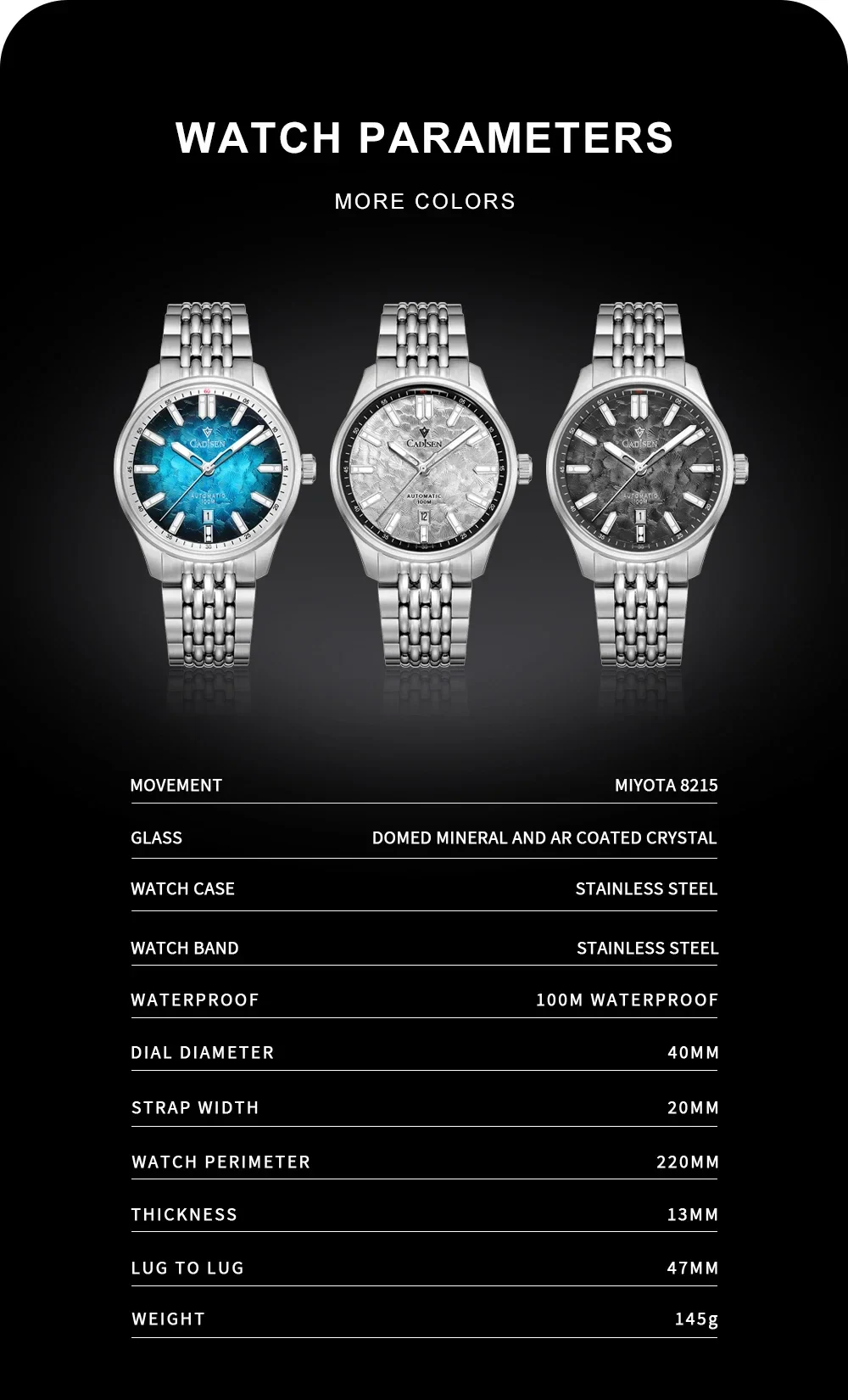 CADISEN 2026 NEW Automatic Mechanical Watch Man Si