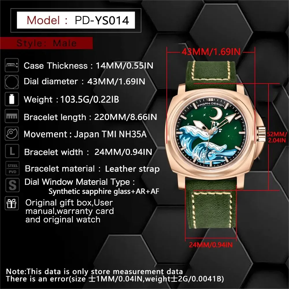 TMI NH35A PAGANI DESIGN New Automatic Mechanical W