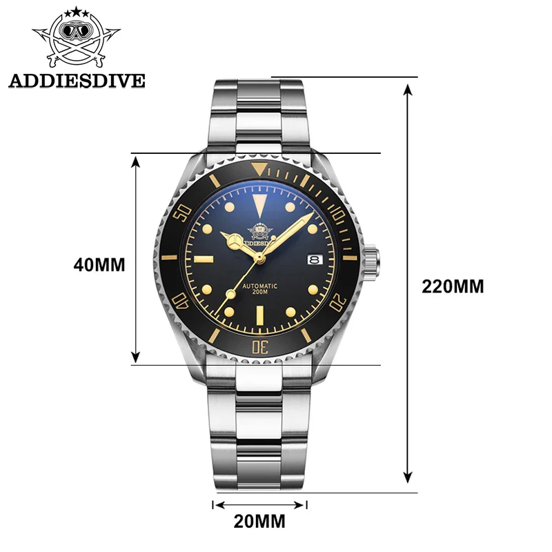 ADDIESDIVE Retro Automatic Watch Stainless Steel C