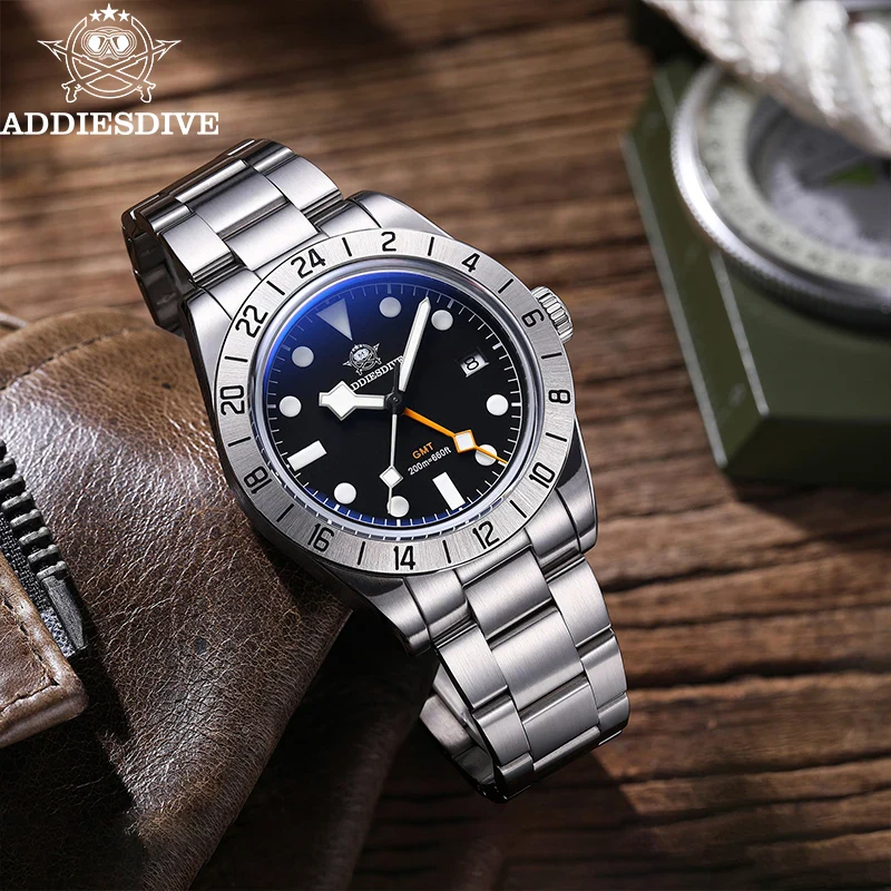 Private Label Custom Logo Men GMT Diving Watch 39m