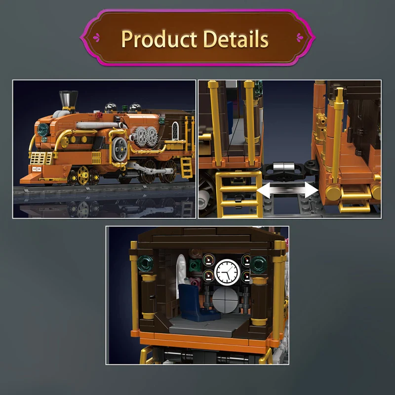 Mould King 12046 Motorized Steampunk Train Model B