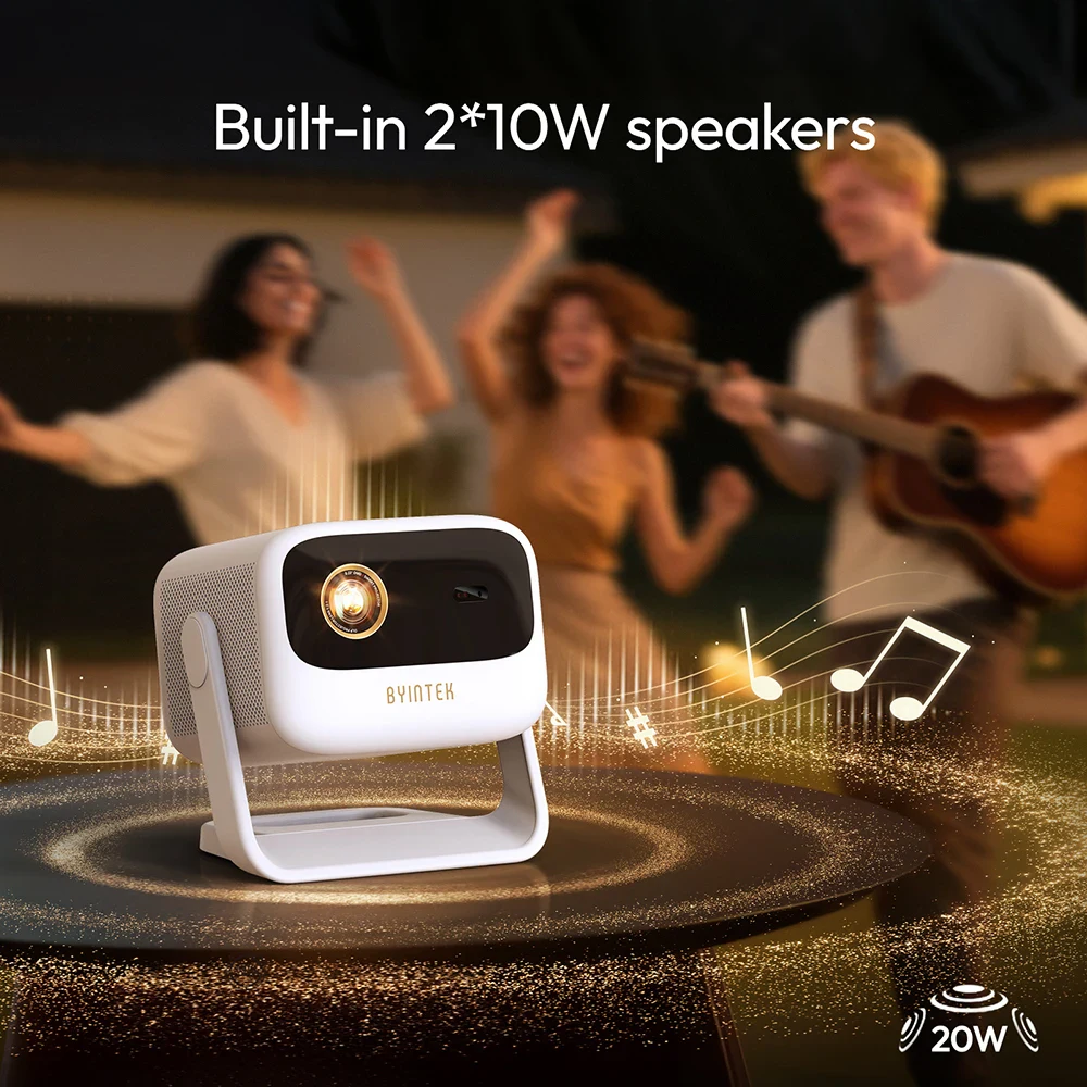 BYINTEK U90 Max Dual OS 4K Projector Google TV Android Office Word Excel PPT PDF 20800mAh Battery 350 ANSI Portable DLP