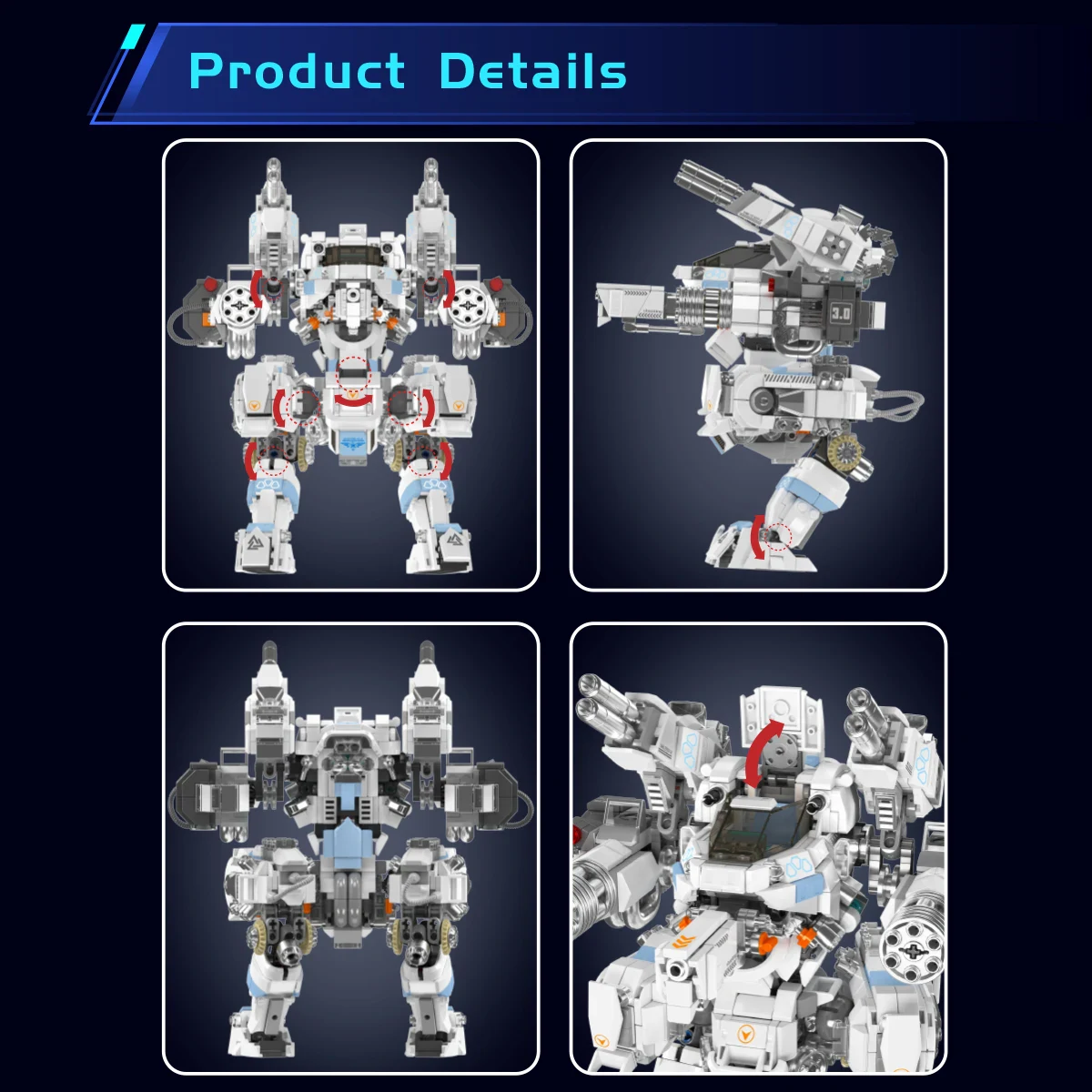 For 93012 White Sentinell MOC Construction Bricks Robot Model Toy Building Block Set with ABS Plastic for Kids