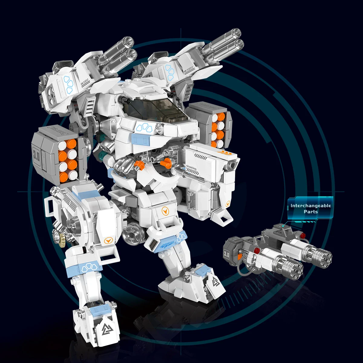 For 93012 White Sentinell MOC Construction Bricks Robot Model Toy Building Block Set with ABS Plastic for Kids