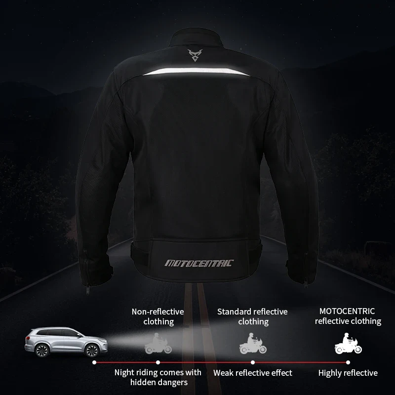 MOTOCENTRIC Mesh Motorcycle Riding Jacket, CE Certified Armor, Breathable Summer Motorbike Protective Jacket Wholesale