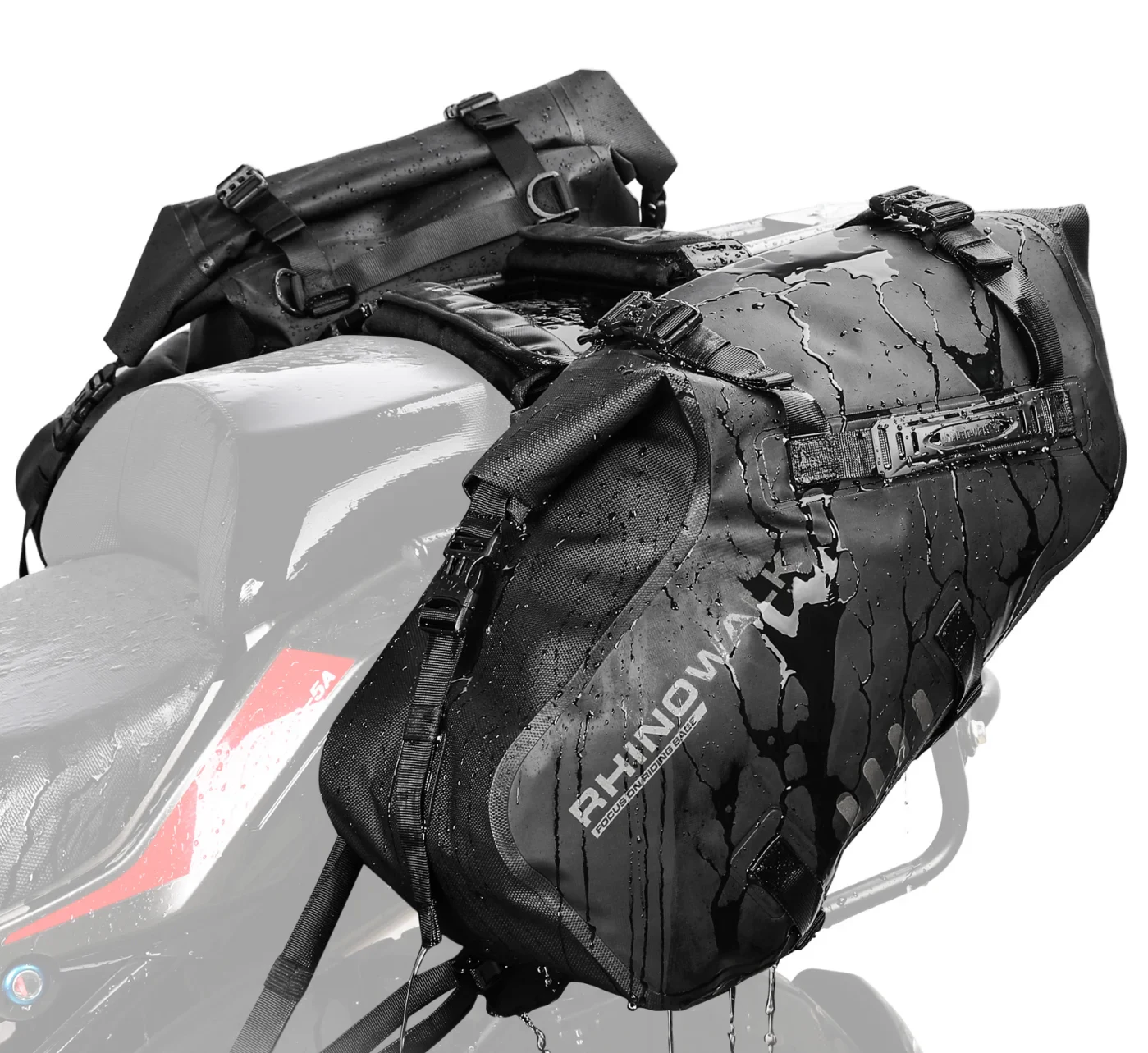 Rhinowalk 18L Rack Less Pannier Saddle Soft Bags for Motorcycle Bike Outdoor Adventure Waterproof Side Motorbike Drypack