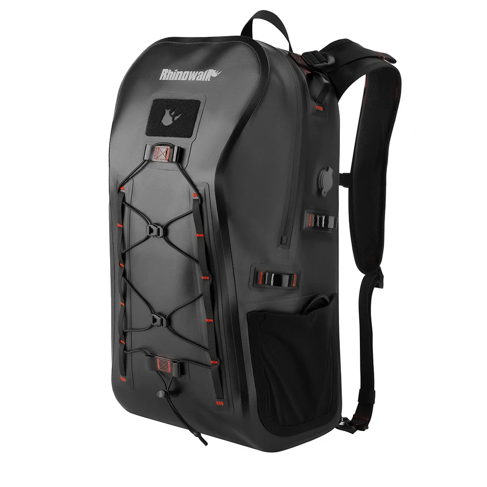 Rhinowalk 26L Waterproof Motorcycle Cycling Backpack Durable IPX6 TPU Large Capacity Bike Riding Adventure Daypack Black
