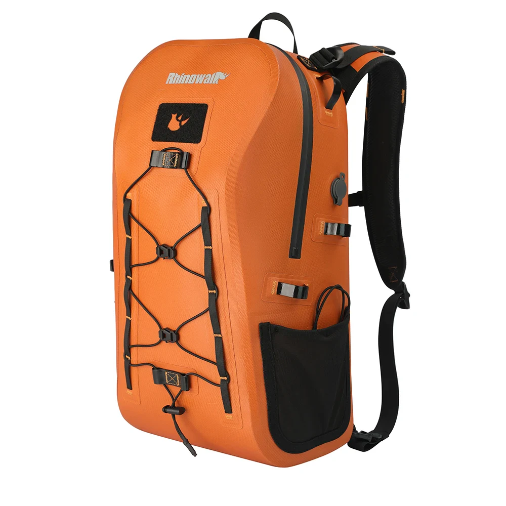 Rhinowalk 26L Waterproof Motorcycle Cycling Backpack Durable IPX6 TPU Large Capacity Bike Riding Adventure Daypack Orang
