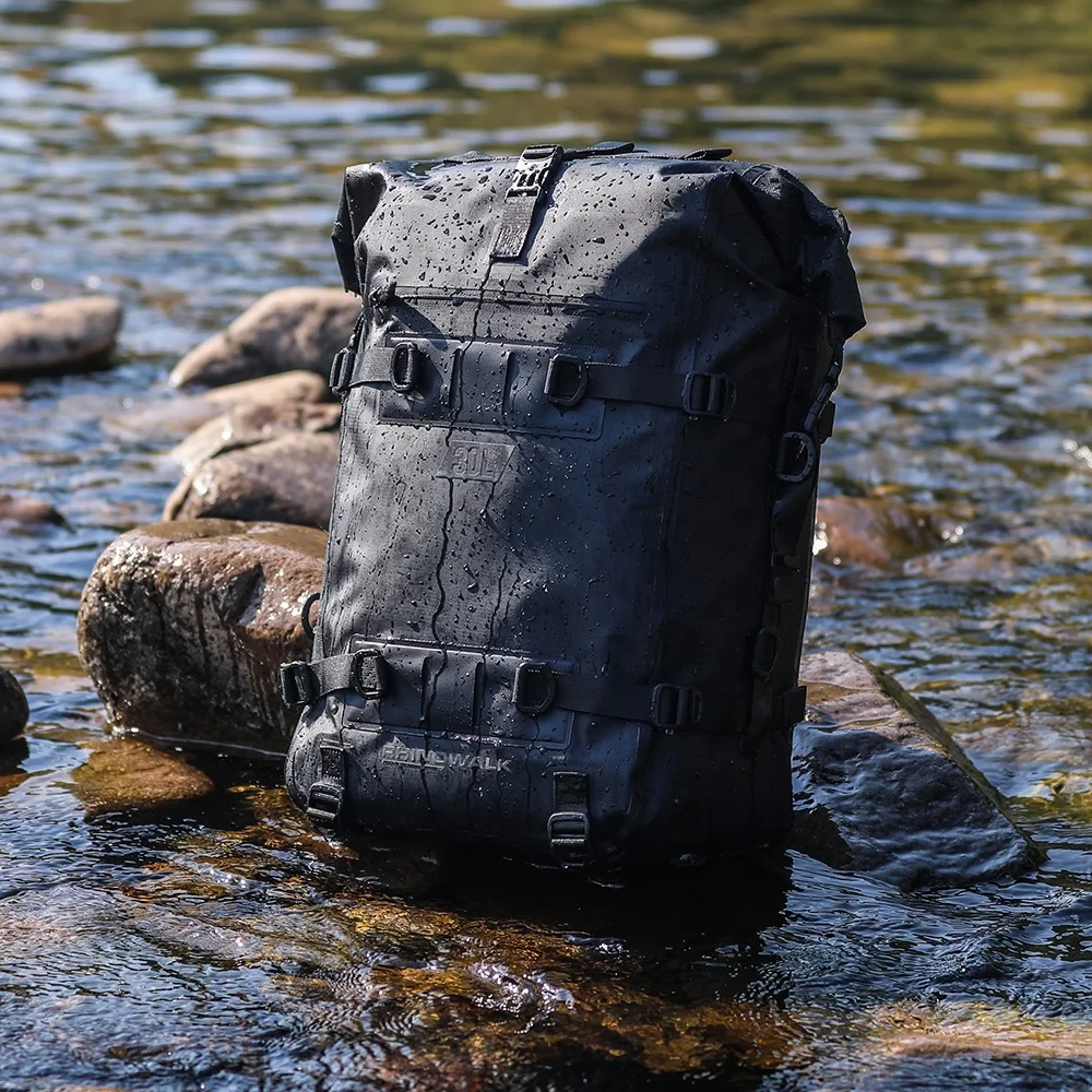 Rhinowalk 30L Motorcycle Backpack Waterproof Motorbike Seat Tail Bag Side Saddle for Long Distance Adventure