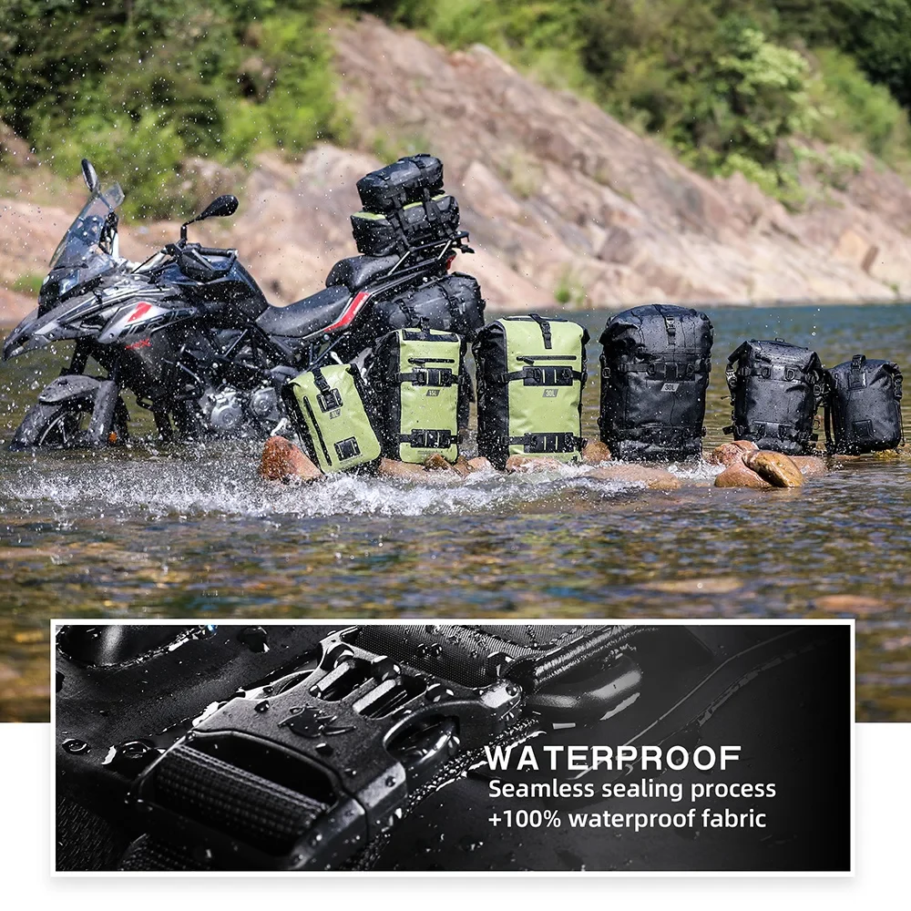Rhinowalk 30L Motorcycle Backpack Waterproof Motorbike Seat Tail Bag Side Saddle for Long Distance Adventure