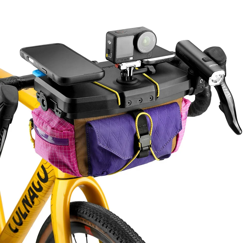 RHINOWALK Space Station 3.3L Bicycle Handlebar Bag Bike Front Bag with Quick Release Mount Cycling Storage Pack for Grav