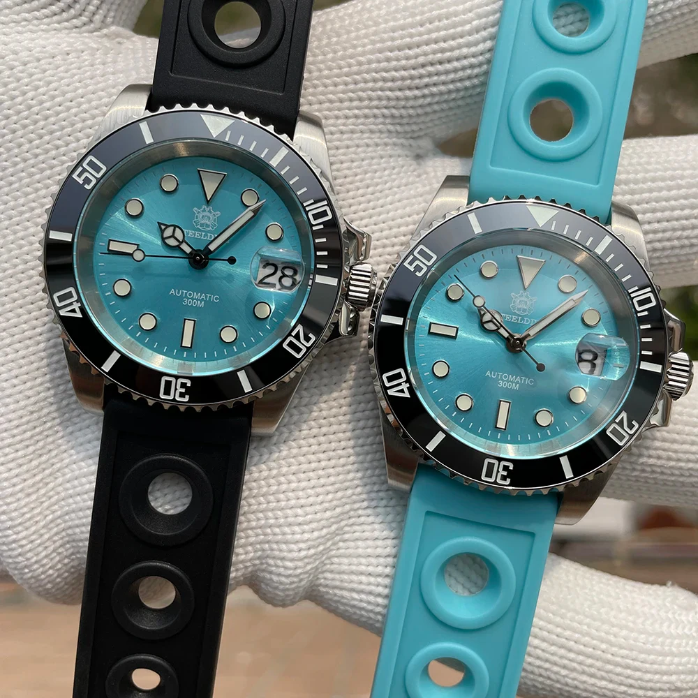 SD1953 Classic Design 41MM Stainless Steel 300M Waterproof NH35 Automatic Mens Dive Watch Reloj with Milled Bracelet Cla