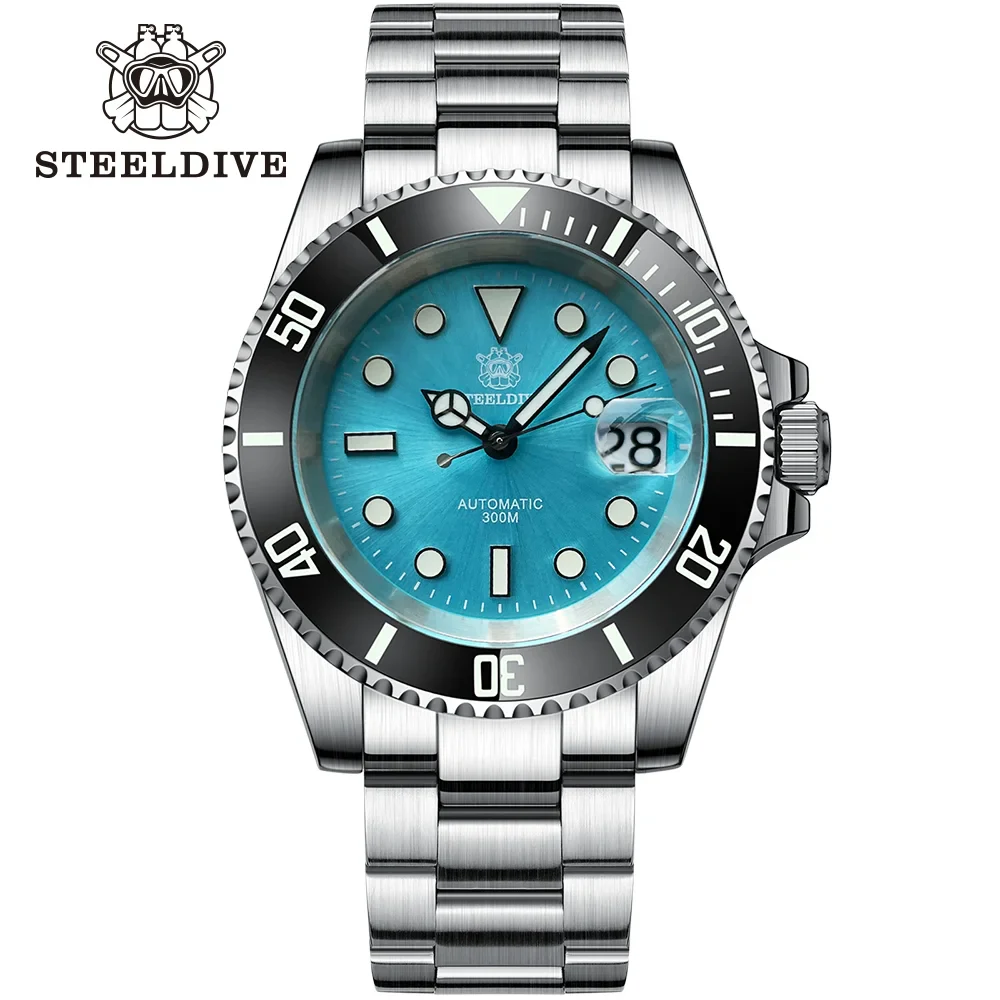 SD1953 Classic Design 41MM Stainless Steel 300M Waterproof NH35 Automatic Mens Dive Watch Reloj with Milled Bracelet Cla