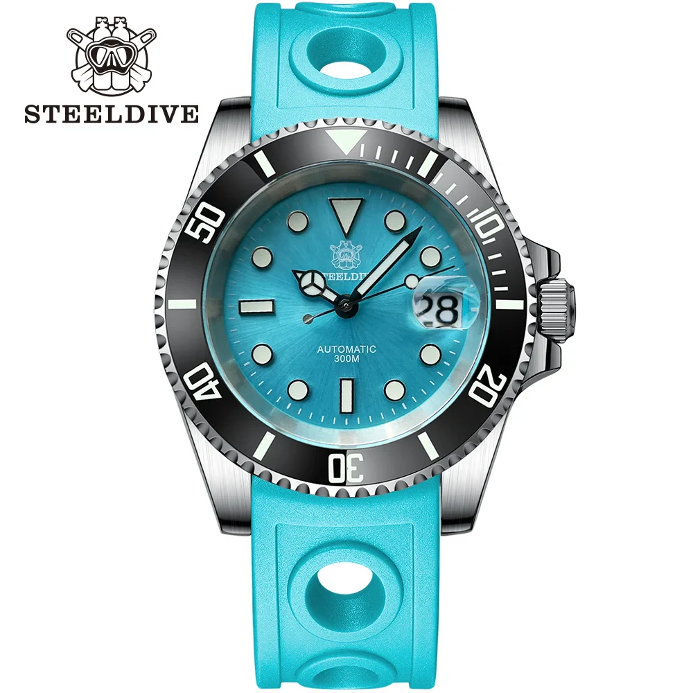 SD1953 Classic Design 41MM Stainless Steel 300M Waterproof NH35 Automatic Mens Dive Watch Reloj with Milled Bracelet Cla