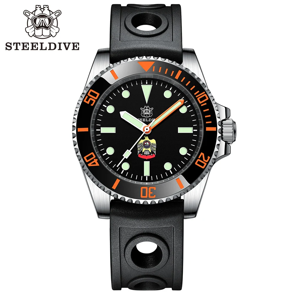 STEELDIVE SD1954C Mens Dive Watches sport Men Automatic Mechanical Watch 200m Waterproof Wristwatch NH35 54C-E-HR Black